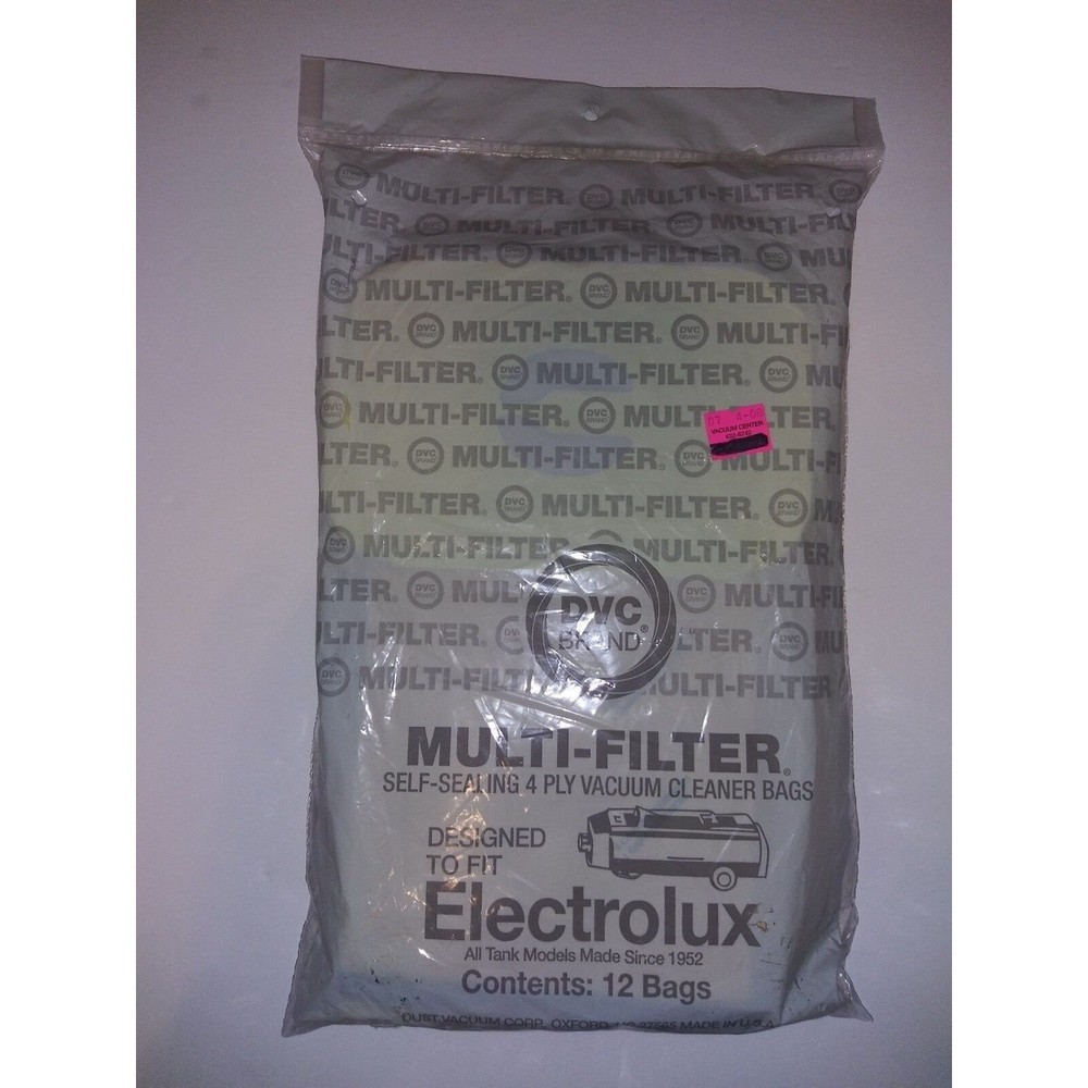 Electrolux Multi-Filter Vacuum Cleaner Bags DVC (12 Pack) Tank Models Since 1982